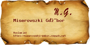 Miserovszki Gábor névjegykártya
